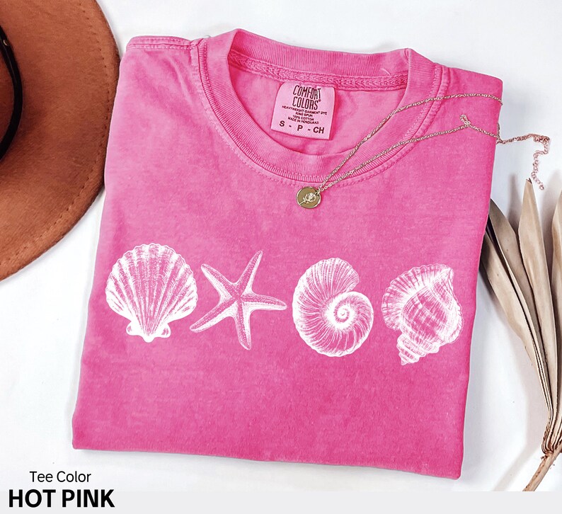 Shell Style Shirt Comfort Colors® Sea Shells 90s Vintage Style Tshirt, Retro Y2k Ocean ...