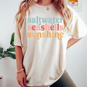 Saltwater Seashells Sunshine Shirt, Summer Shirt, Beach Shirt, Salty Seashells T Shirt Sunshine TShirt Summer Trip Shirt Vacation Vacay