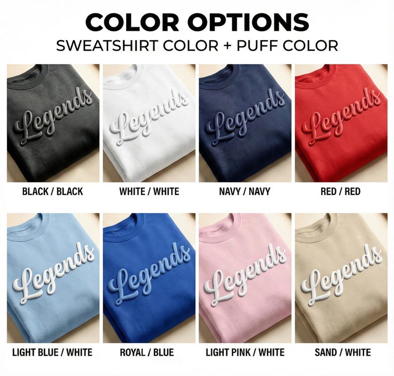 Custom Name Puff Vinyl Script Crewneck Sweatshirt Unisex Personalized Pullover Team Name Group Order baseball mom image 4