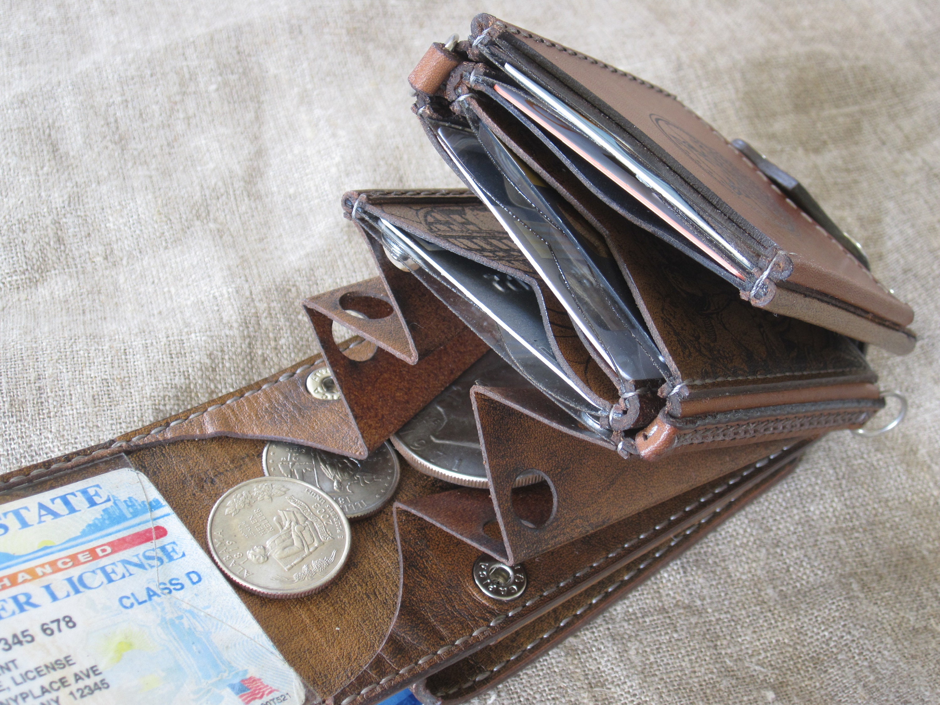 Unusual belt wallet with a compartment for Bluetooth tracker Etsy