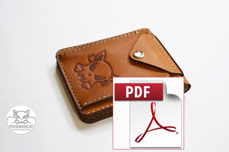 Leather Wallet PDF and SVG Template. DIY leathercraft. Etsy