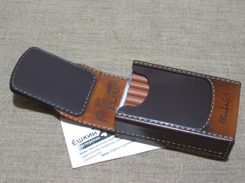 Personalized Cigarette Case Leather Cigarette Case Engraved Etsy