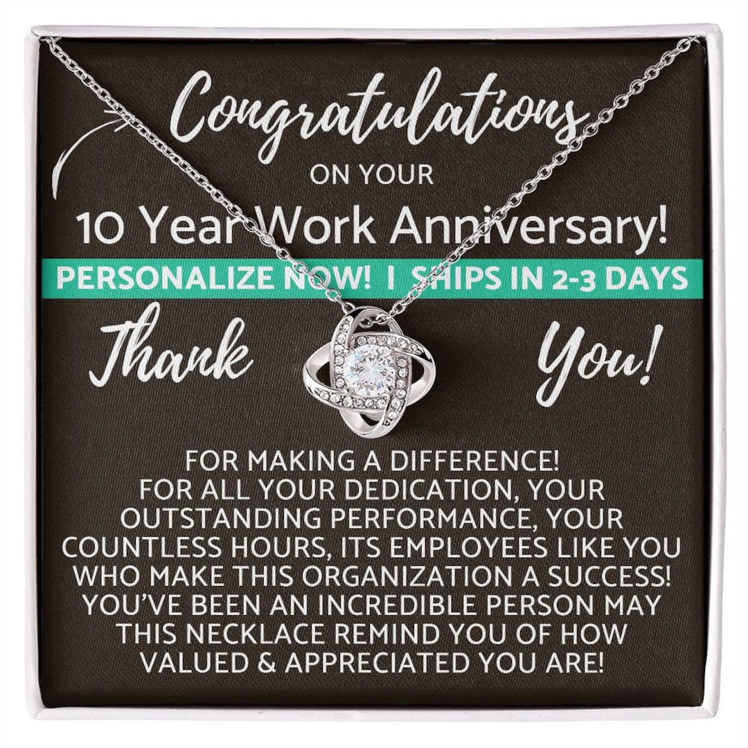 Happy 10th Work Anniversary Personalized 10 Year Job Service - Etsy