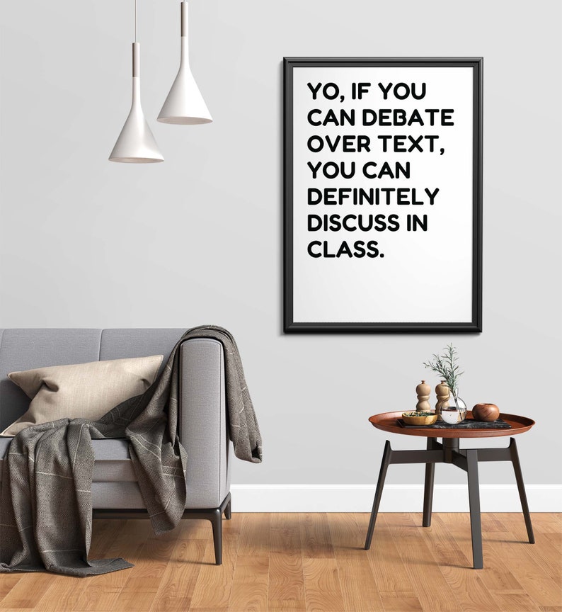 Discuss Poster Class Discussion, Funny Classroom Poster Printable Wall Art Sign ...