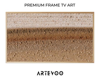 Geological Stratified Earth Layers Abstract, Nature Texture Samsung Frame TV Art, Earthy Muted Brown Tan Decor