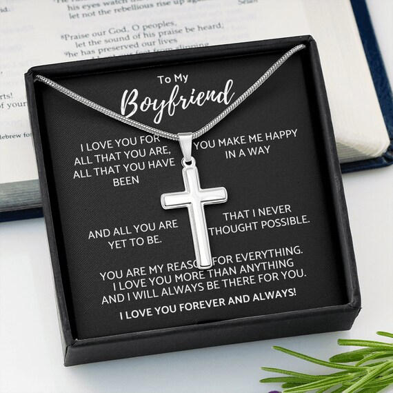 Girlfriend Mens Silver Cross Chain 