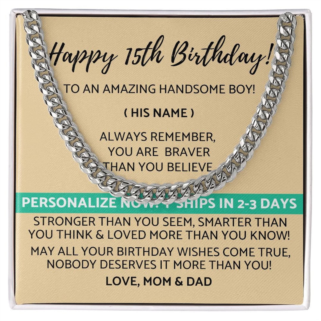 Buy Happy 15th Birthday Son Personalized Message From Mom Dad ...