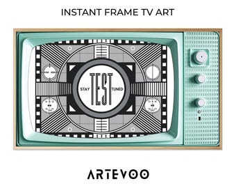 Retro TV Test Pattern Art Samsung Frame TV, Vintage Technical Screen, Mid-century Modern Decor ( Digital Download )