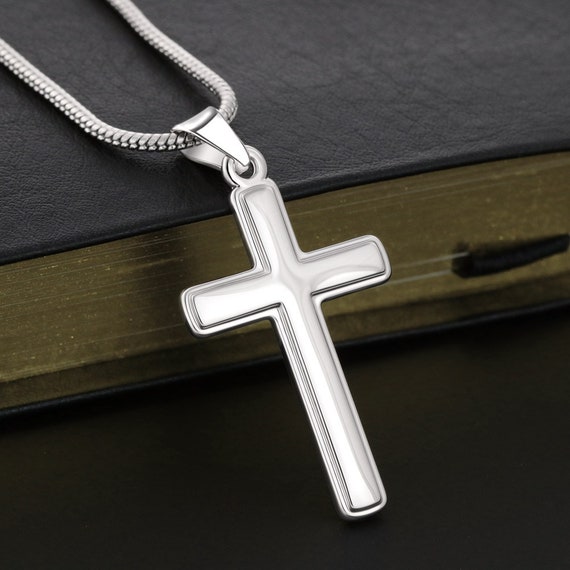 Girlfriend Mens Silver Cross Chain 
