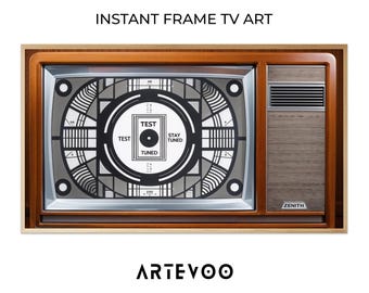 Retro TV Test Pattern Art Samsung Frame TV, Vintage Technical Screen, Mid-century Modern Decor ( Digital Download )