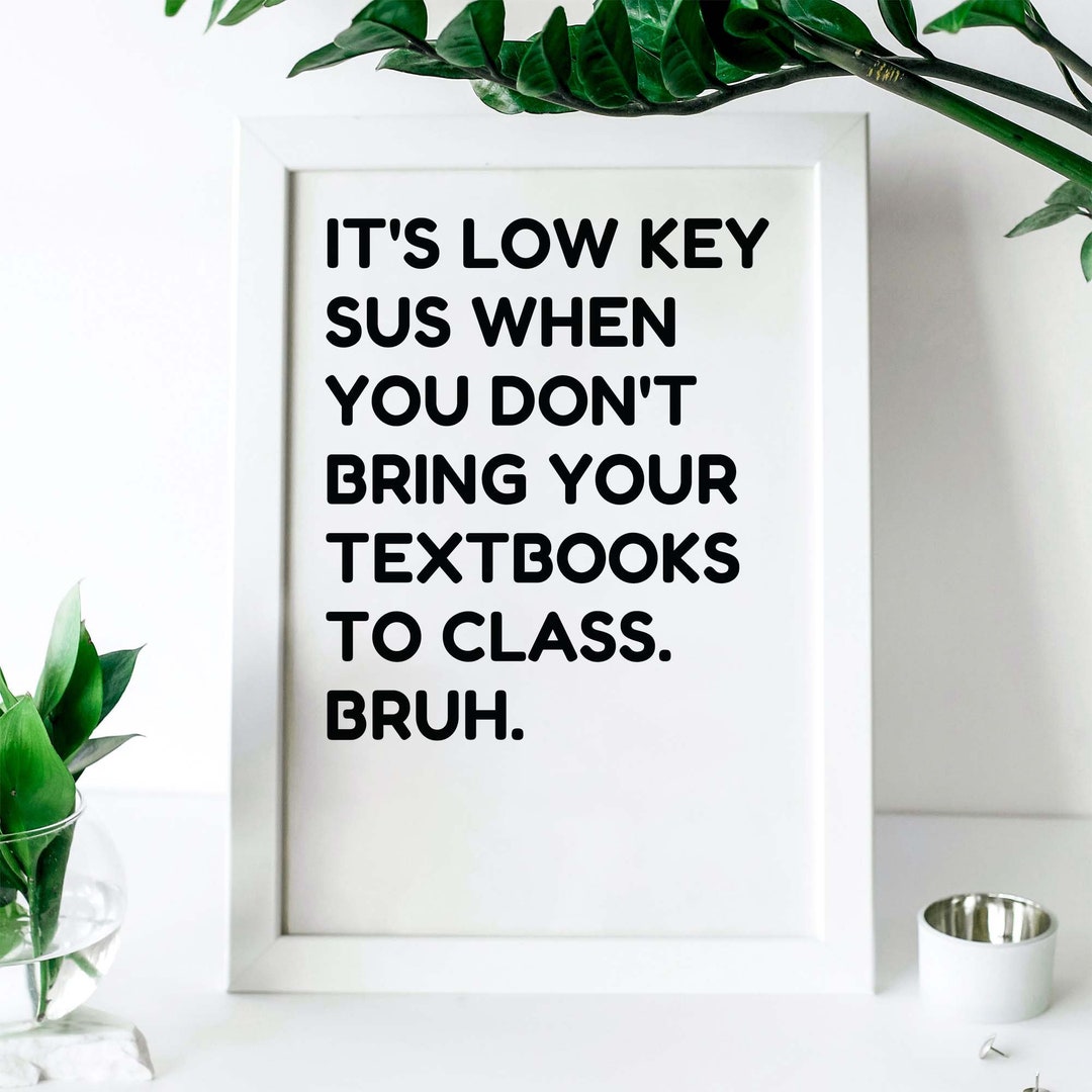 Its Low-key Sus, Funny Classroom Poster Printable Wall Art Sign ...