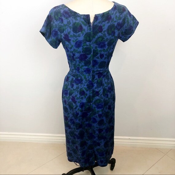 Vtg 1950's JEAN OF CALIFORNIA Floral Wiggle Dress - image 5