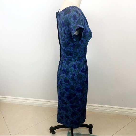 Vtg 1950's JEAN OF CALIFORNIA Floral Wiggle Dress - image 4