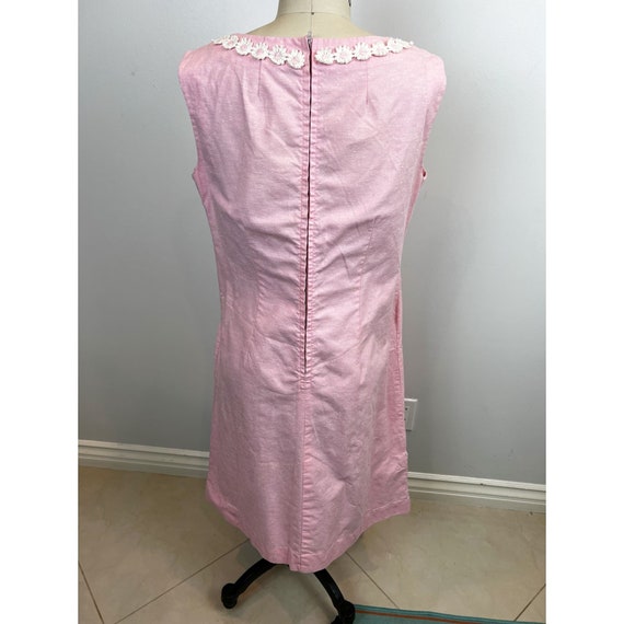 Vintage 60's 70's MCM Mod Baby Pink Shift Dress S… - image 5