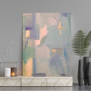 Arte de parede azul e amarela, Arte de parede abstrata moderna, Pintura minimalista, Arte contemporânea, Arte digital azul, Download instantâneo de arte