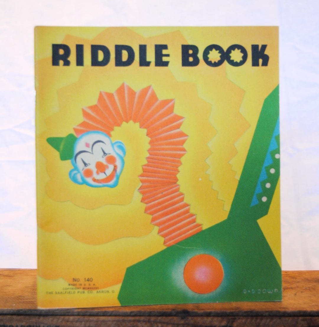 Vintage Child's Riddle Book - Etsy
