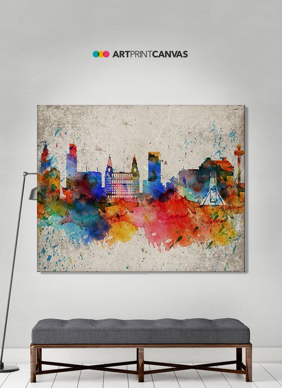 Liverpool print Liverpool canvas art Liverpool watercolor Etsy