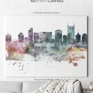 Nashville Canvas, Nashville skyline canvas print, Nashville canvas wall art, ArtPrintCanvas