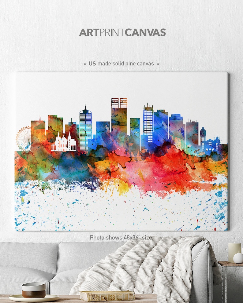 Perth Skyline Canvas Perth Canvas Print Perth Canvas Art Etsy