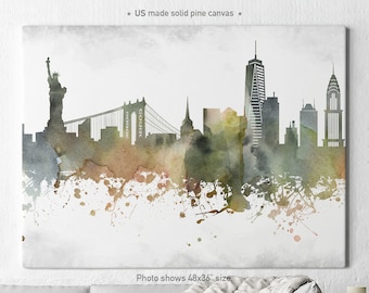 New York canvas gift, NY watercolor canvas, New York city canvas art, Wall art canvas, Home decor Travel print ArtPrintCanvas