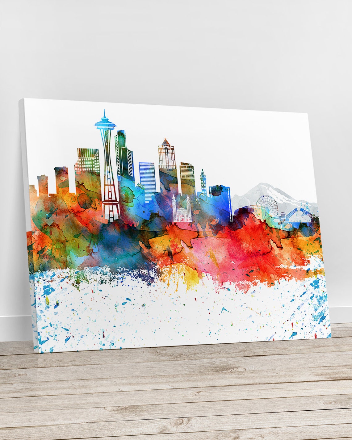 Seattle Canvas Print Seattle Skyline Canvas Art Seattle Etsy