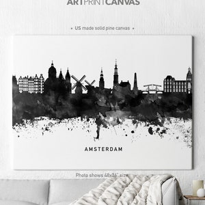 Amsterdam Skyline Canvas, Amsterdam canvas print, Amsterdam canvas wall art, ArtPrintCanvas