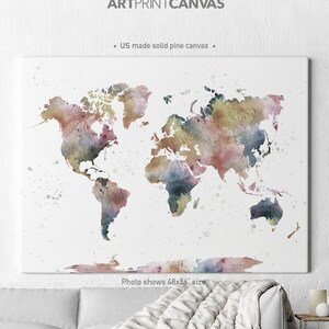 World map canvas, World map poster, World map, World map print, Travel map, ArtPrintCanvas