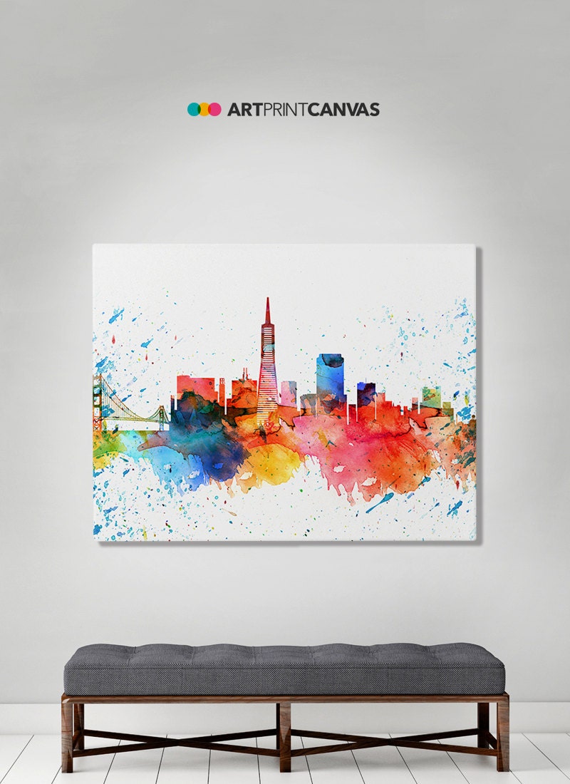 San Francisco canvas art San Francisco skyline canvas large Etsy