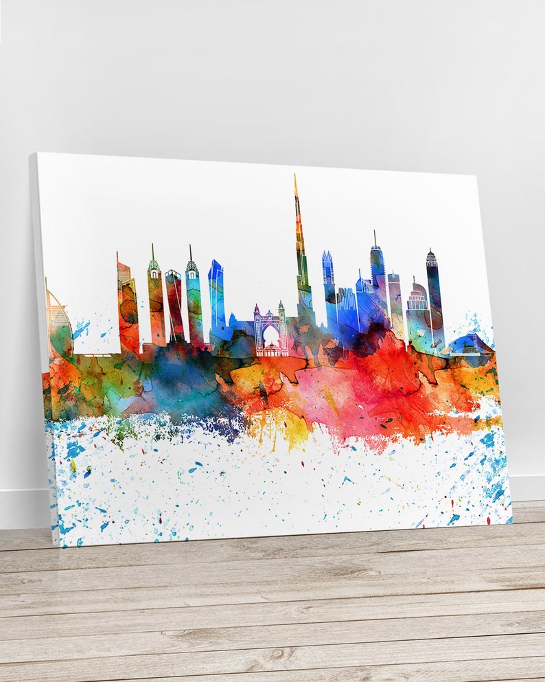 Dubai Canvas Dubai Skyline Canvas Print Dubai Canvas Wall Etsy