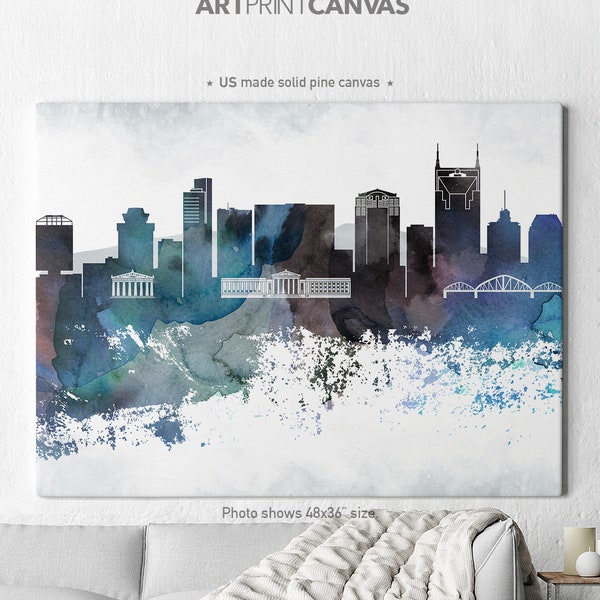 Canvas Wall Art Nashville Etsy