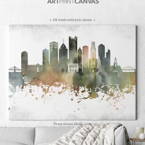 Pittsburgh canvas print, Pittsburgh Skyline Canvas, Pittsburgh canvas wall art, ArtPrintCanvas