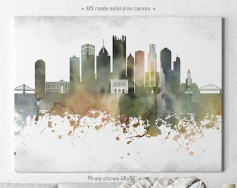 Pittsburgh canvas print, Pittsburgh Skyline Canvas, Pittsburgh canvas wall art, ArtPrintCanvas