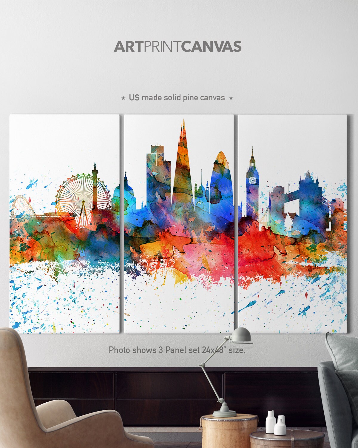 London Canvas Art 3 Canvas Set London Skyline Set of 3 Etsy
