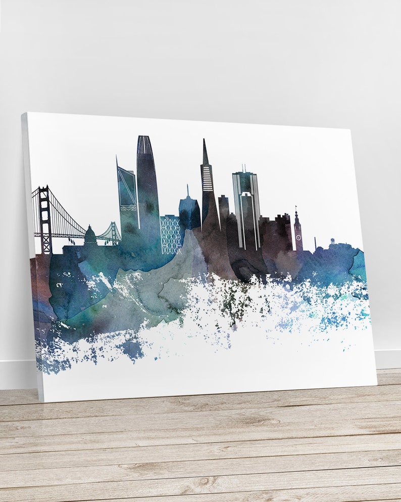 San Francisco Canvas Art San Francisco Skyline Canvas Large Etsy