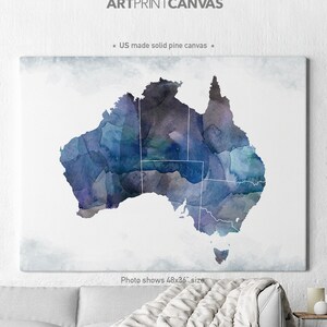 Australia map canvas, Australia map canvas art, Australia map print, canvas wall art, home decor, travel gifts, ArtPrintCanvas