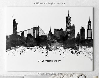 New York canvas print, NY watercolor canvas, New York black and white, Art print, Home decor, Travel print, Wall art, ArtPrintCanvas