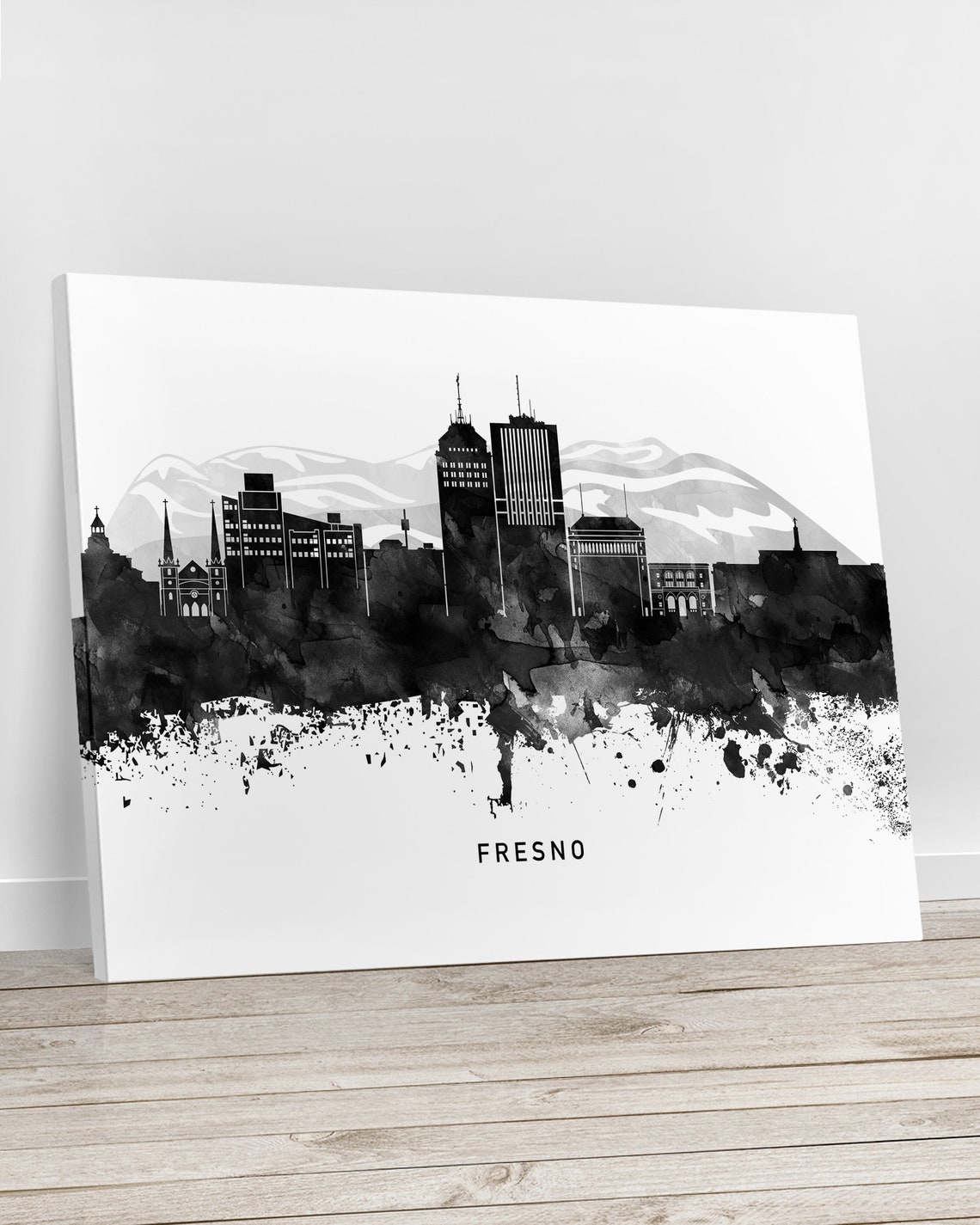 Fresno Canvas Print Fresno Skyline Canvas Fresno California Etsy
