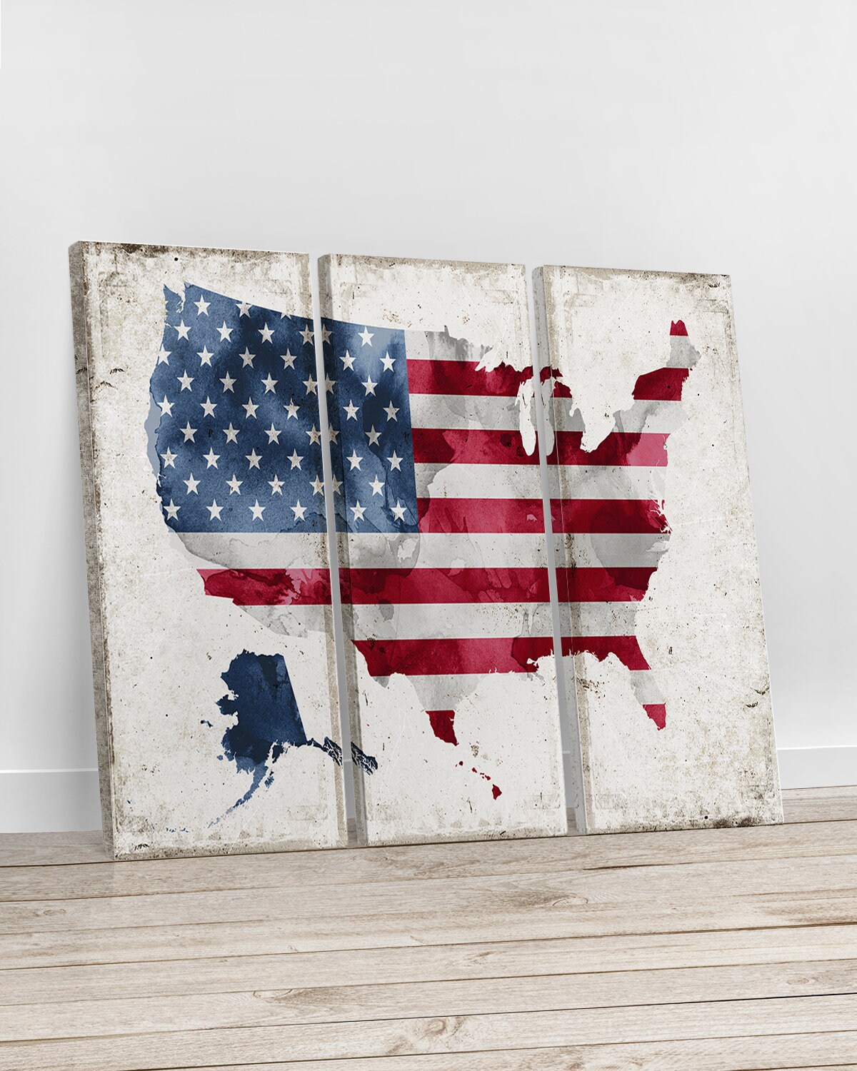 United States Map Canvas Print 3 Panel Canvas Wall Art USA - Etsy