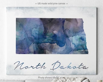 North Dakota map canvas, North Dakota map print, North Dakota canvas wall art, State maps on canvas, ArtPrintCanvas