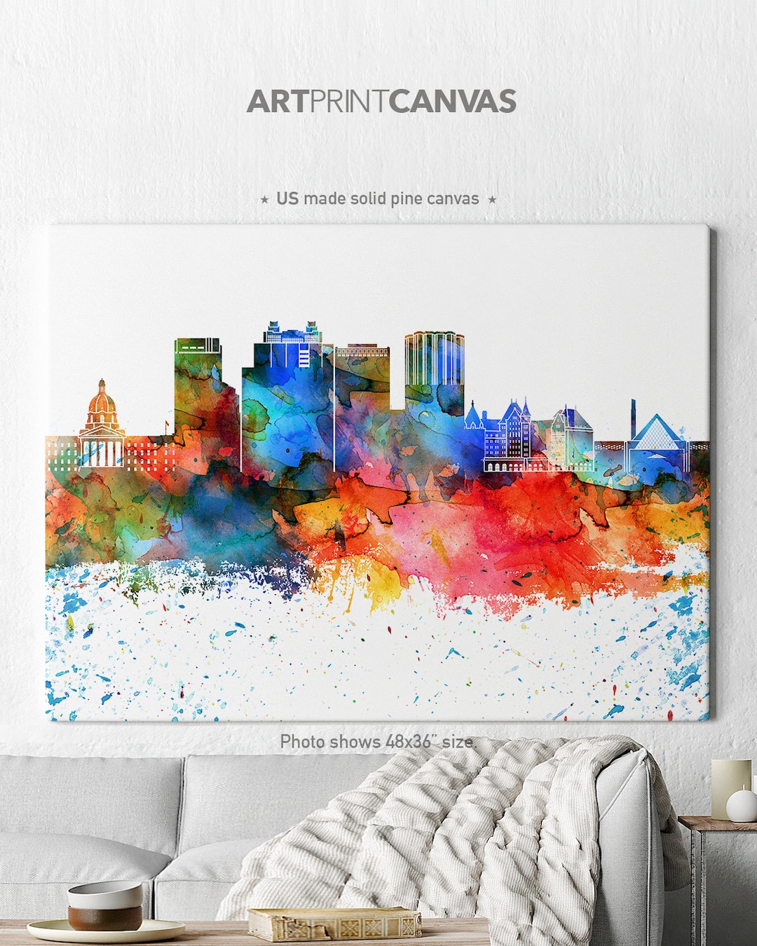 Edmonton Canvas, Edmonton Skyline Canvas Print, Edmonton Canvas Wall