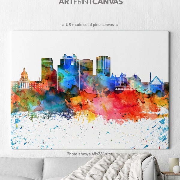 Edmonton Canvas, Edmonton skyline canvas print, Edmonton canvas wall art, ArtPrintCanvas