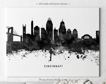 Cincinnati skyline canvas, Cincinnati canvas print, Cincinnati canvas wall art, Ohio, ArtPrintCanvas