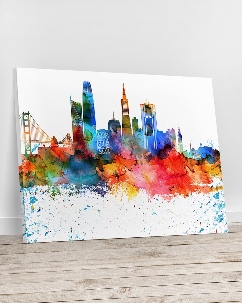 San Francisco Canvas Art San Francisco Skyline Canvas Large Etsy