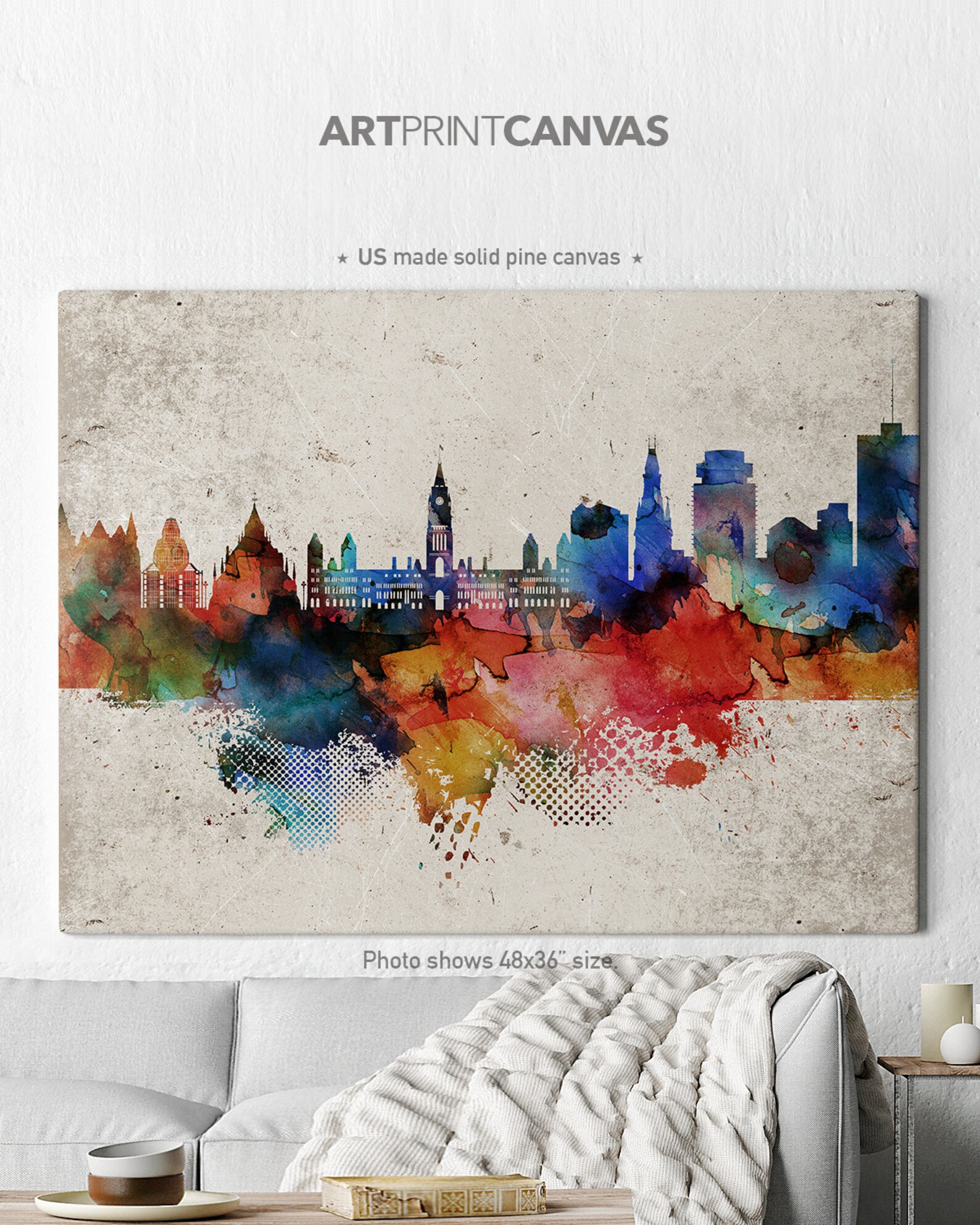 Ottawa Canvas Ottawa Skyline Canvas Print Ottawa Canada Etsy