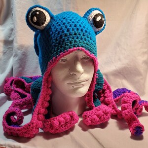 Crocheted Octopus Hat - Adult