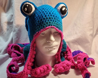 Crocheted Octopus Hat - Adult