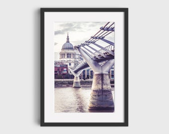 London Print | Millennium Bridge & St Paul's | London, UK | Colour photographic print | Urban cityscape skyline photography wall art gift