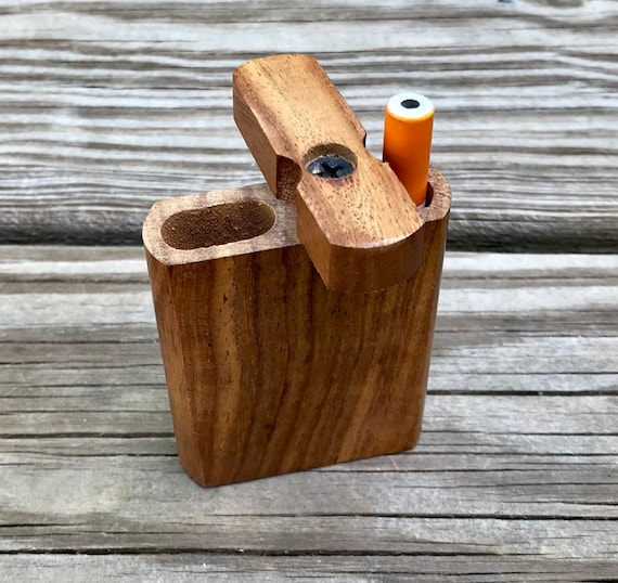 Wooden dugout,dugout with bat,one hitter dugout,handmade wood dugout,stash box,one hitter pipe,dugout,travel pipe,small dugout,pocket pipe