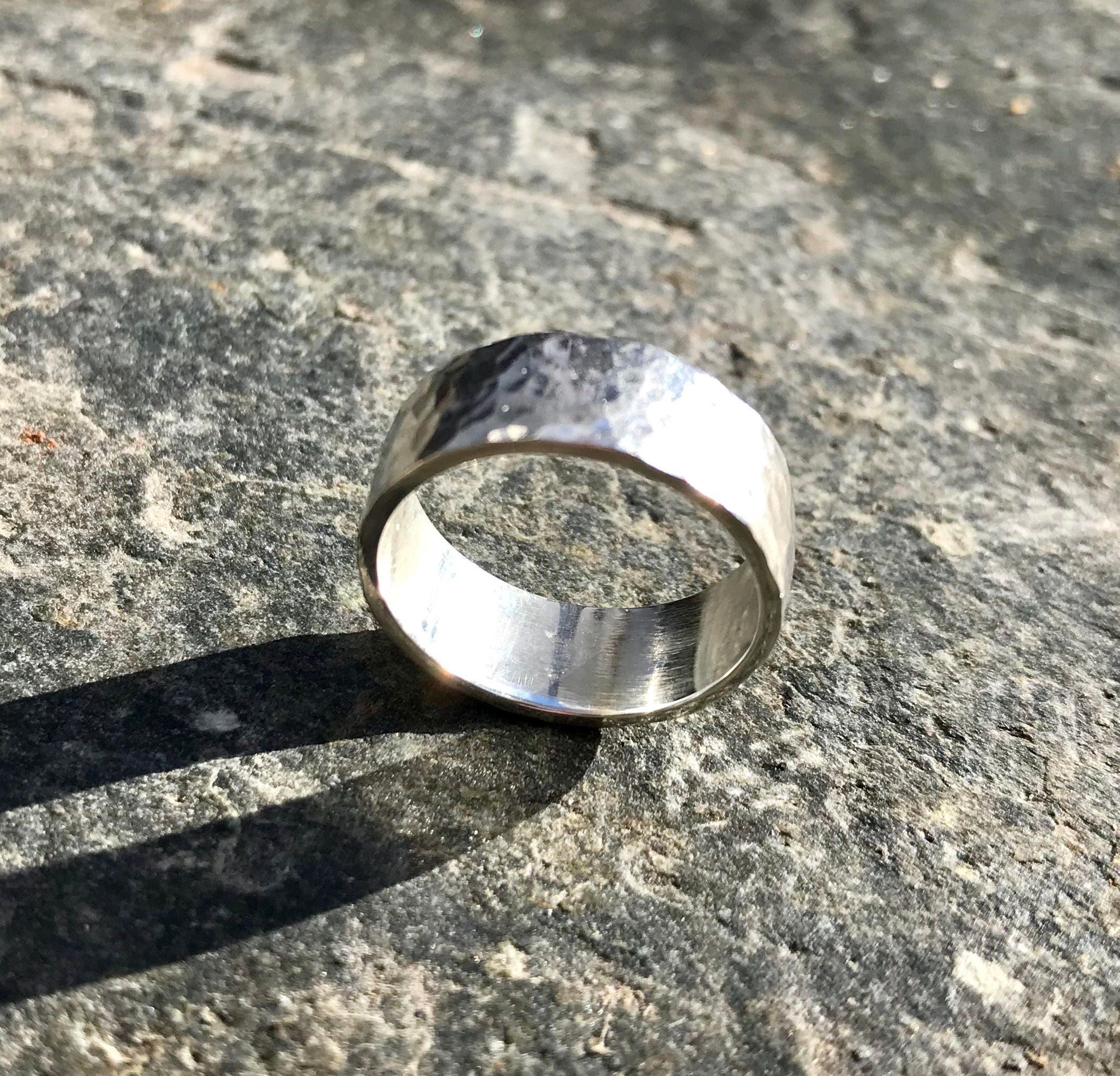  Hammered  Sterling silver  ring  size 5 5
