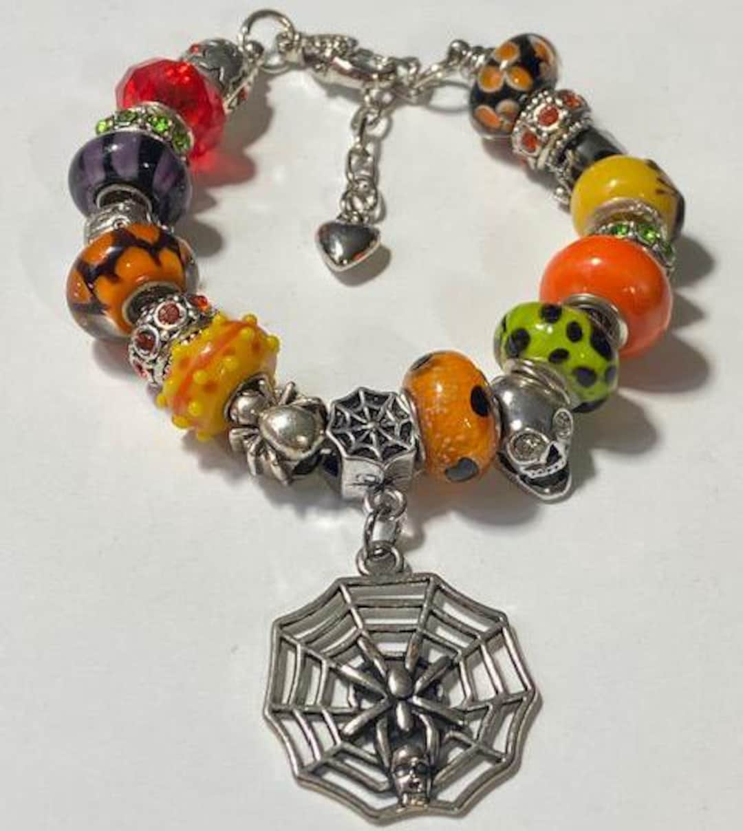 Handmade Halloween Charm Bracelet Pandora Style European Beads - Etsy